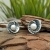 Női ezüst fülbevaló gyönggyel "Tavirózsa"